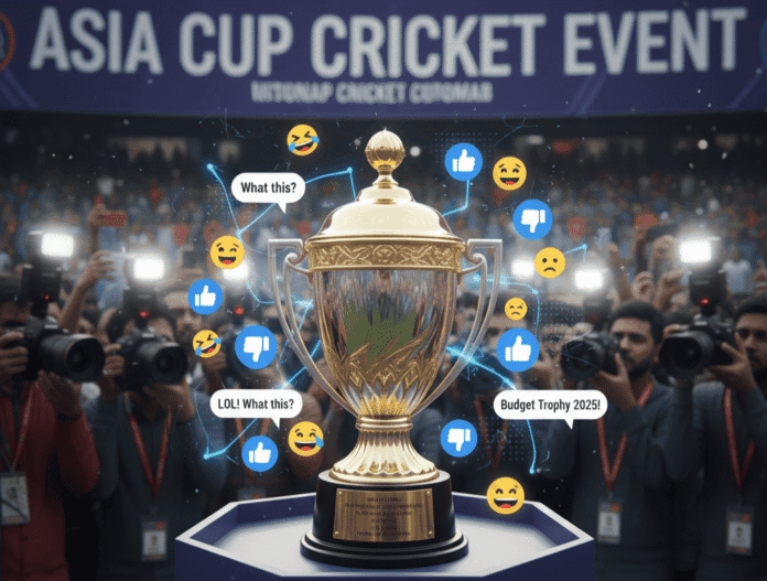 Indian cricketers fake Asia Cup trophy