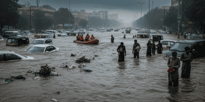 Torrential Rains Flood Karachi Streets
