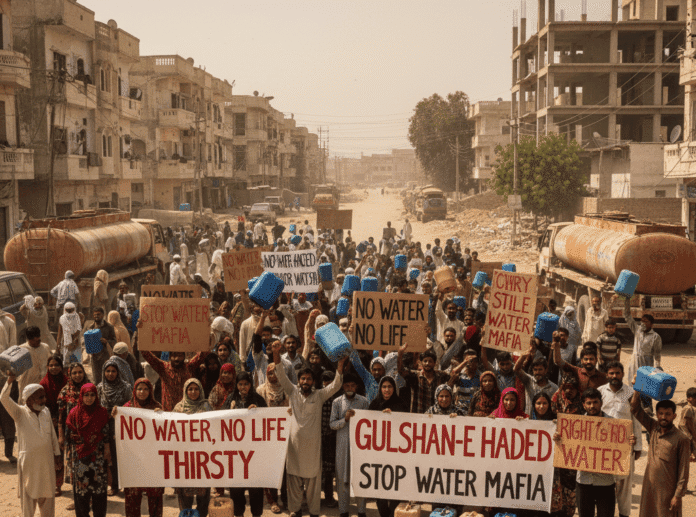 Water Shortage Protests in Gulshan-e-Hadeed