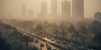 Karachi foggy sunshine